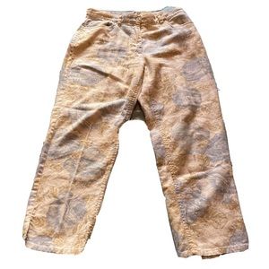 Bill Blass Jeans Women’s Size 10 Linen Blend Floral Pattern White Blue 37L X 16W